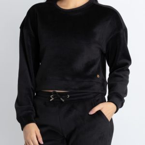 Womens Solid Round Neck Tracksuit