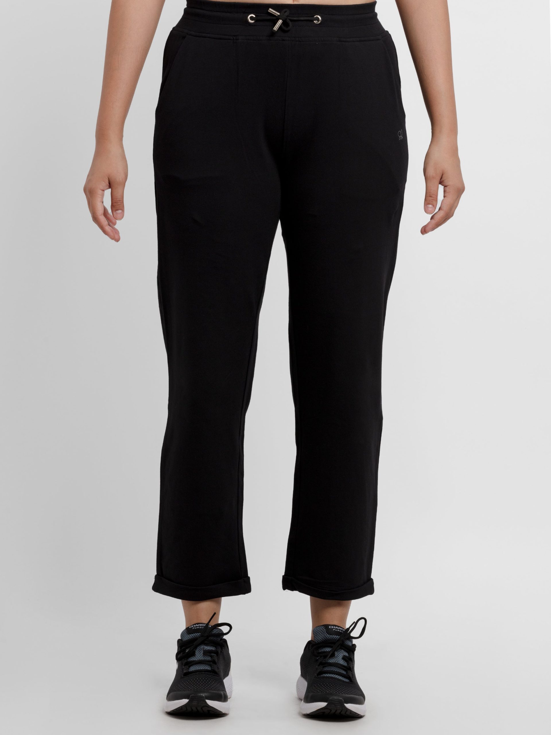 Womens Solid Regular Fit Trackpants