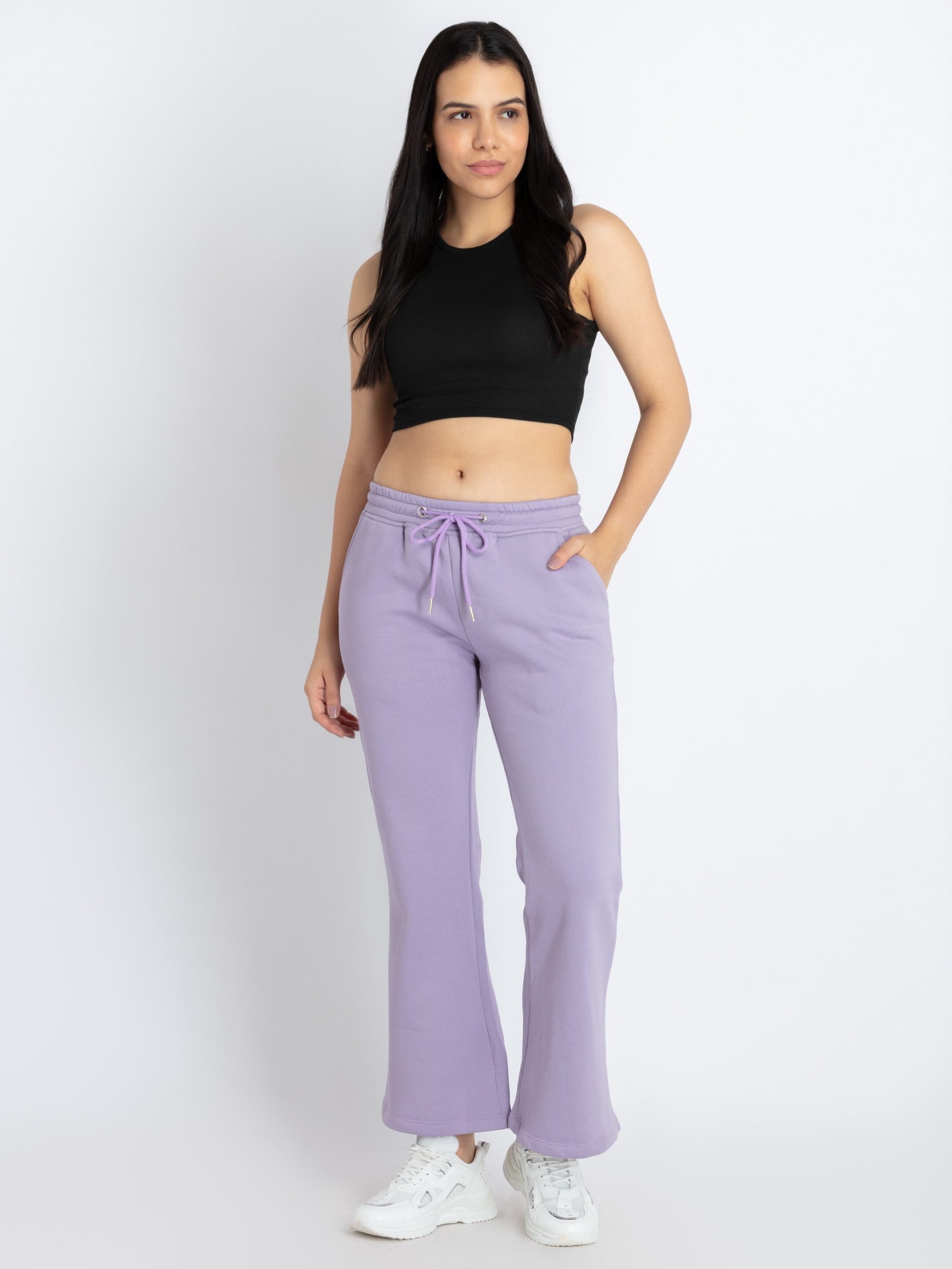 Womens Solid Knitted Track Pants