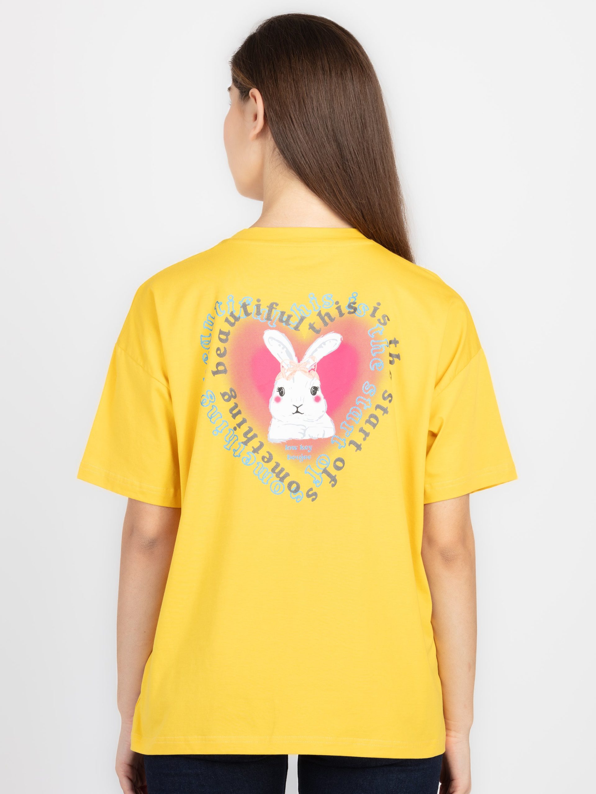 Womens Front & Back Print Oversized T-Shirt