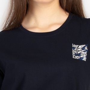 Womens Front & Back Print Round Neck T-Shirt