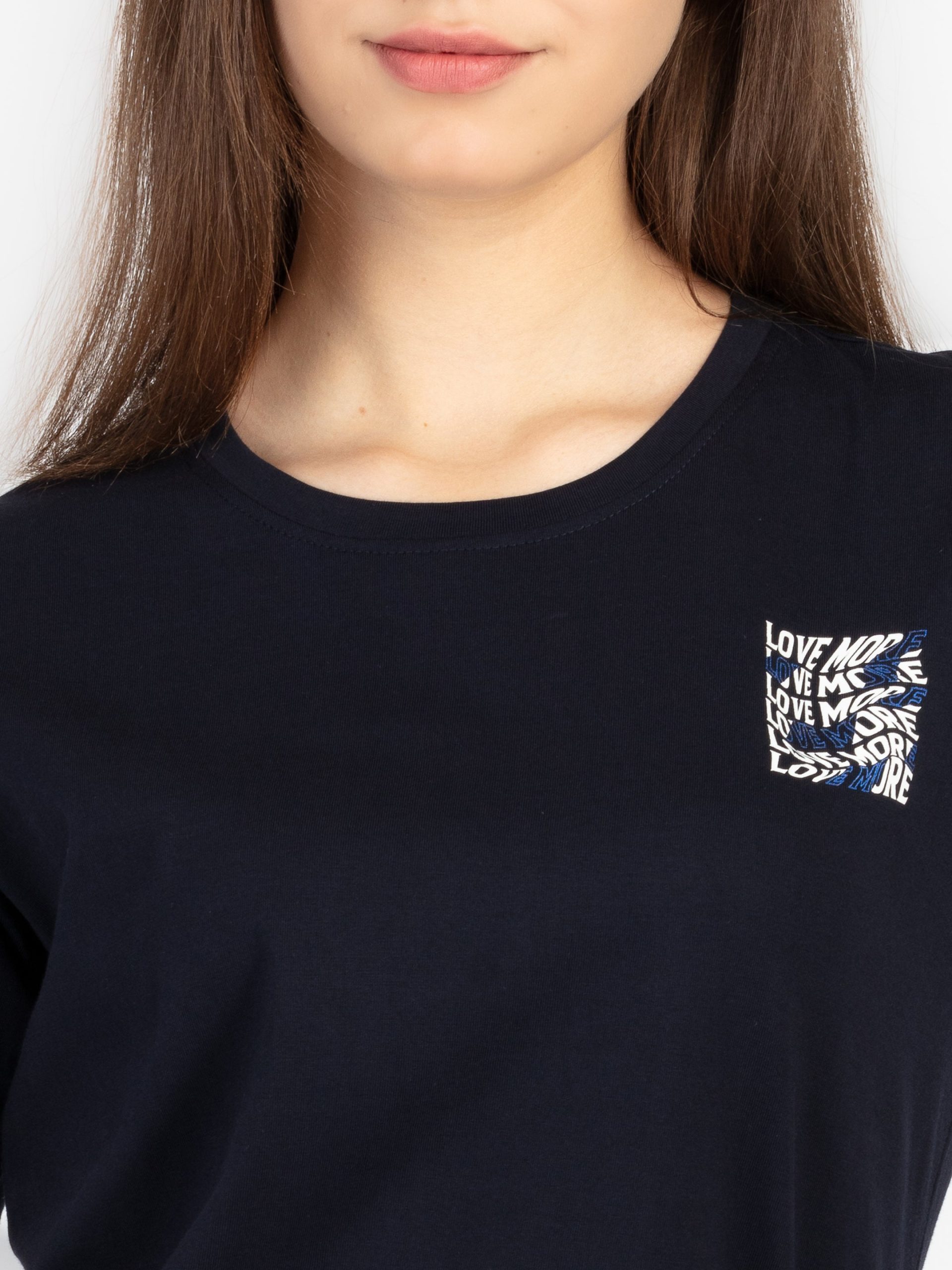Womens Front & Back Print Round Neck T-Shirt