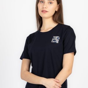 Womens Front & Back Print Round Neck T-Shirt