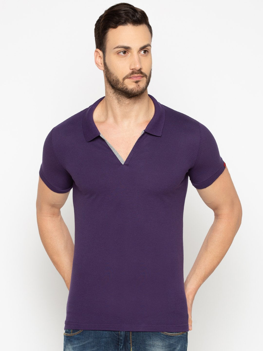 Status Quo Mens Solid Slim Fit Polo T-Shirt