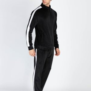Status Quo Men'S Solid High Neck Tracksuit