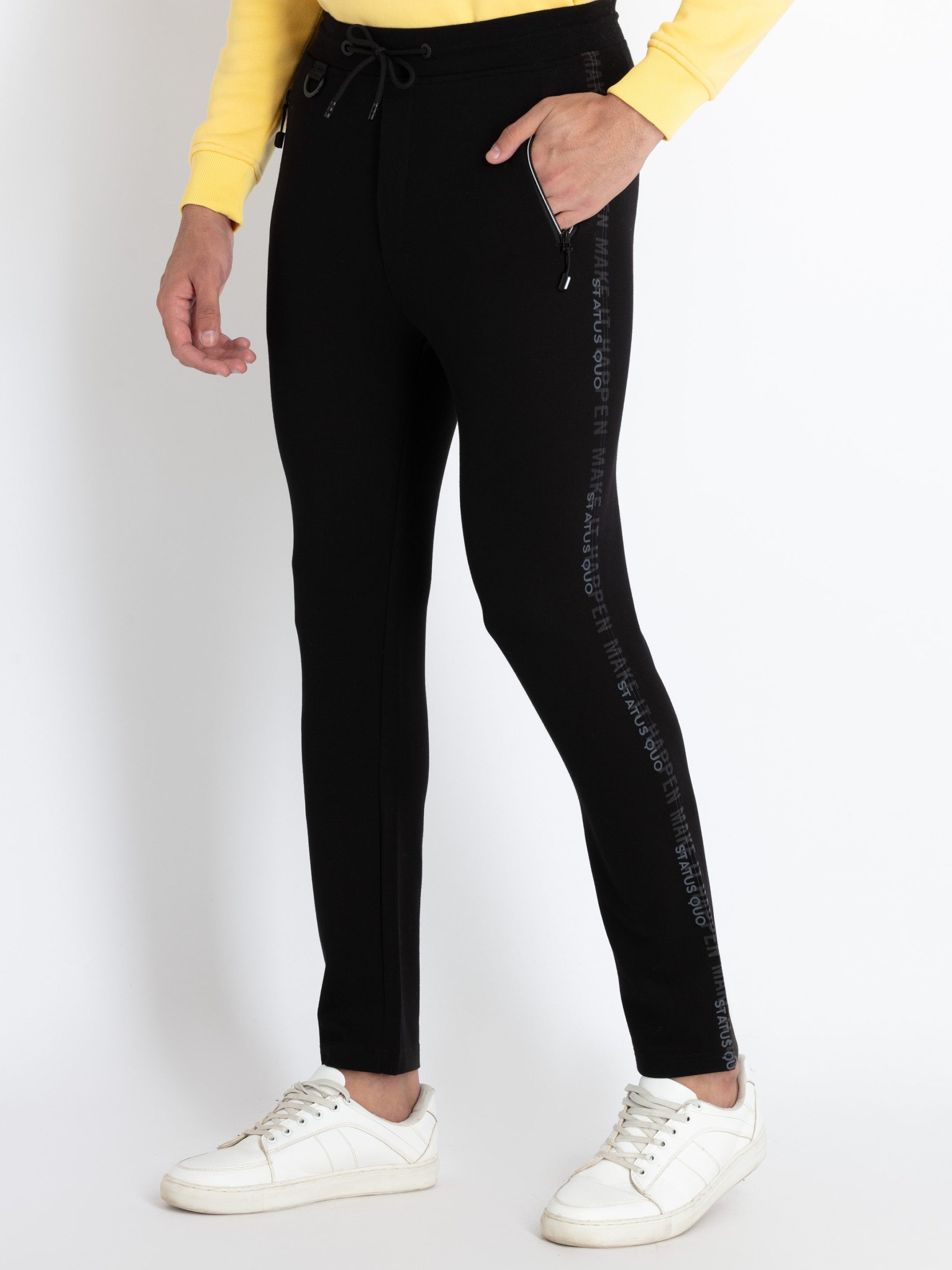 Mens Solid Regular Fit Track Pants