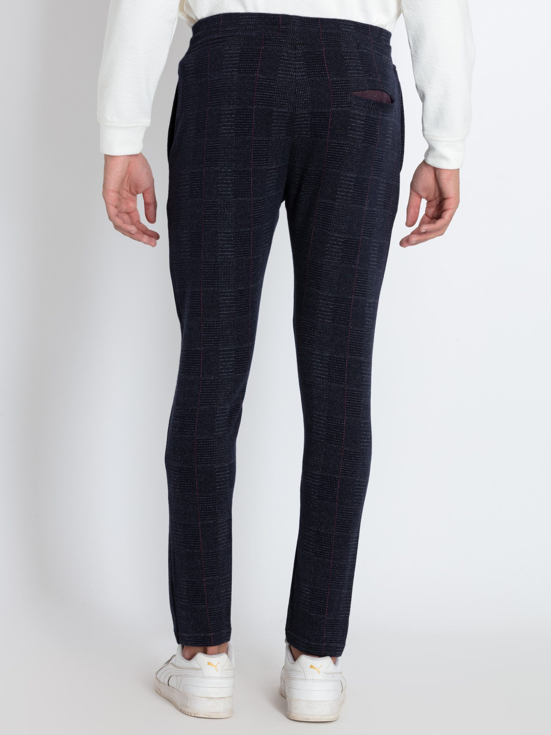 Mens Jacquard Regular Fit Track Pants