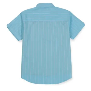 Gini & Jony Boys Blue Solid Cotton Shirt Half Sleeves