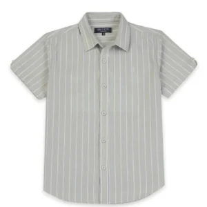 Gini & Jony Boys Green Solid Cotton Half Sleeves Shirt