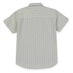 Gini & Jony Boys Green Solid Cotton Half Sleeves Shirt
